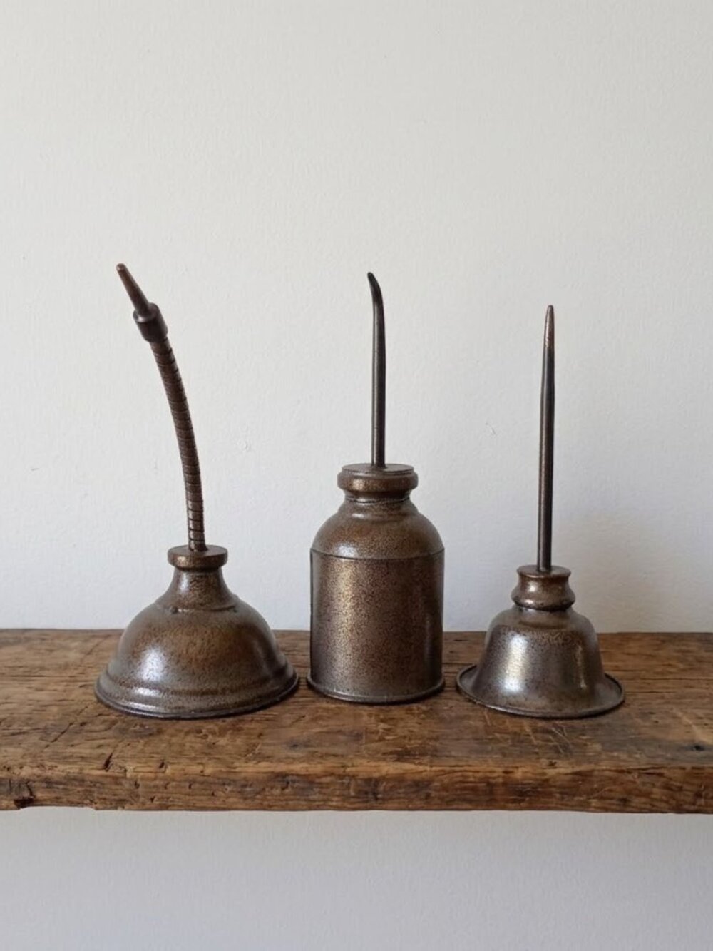 Ballard Designs Vintage Style Metal Oil Cans Set Industrial Decor Reproductions